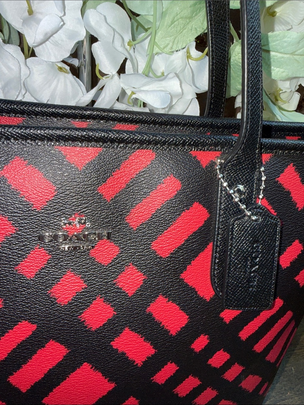 Coach Women's Black & Red Patterned Tote Bag - Picture 2 of 16